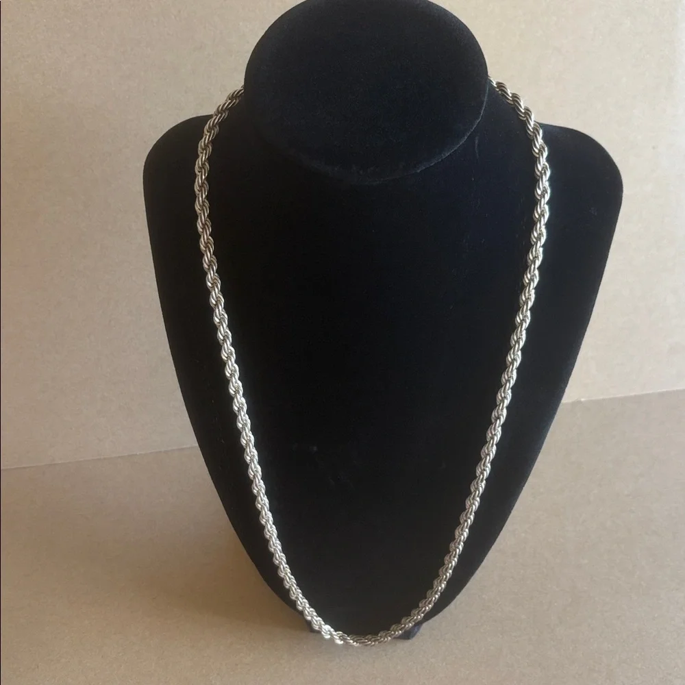 Silver Rope Chain Necklace stainless steel
